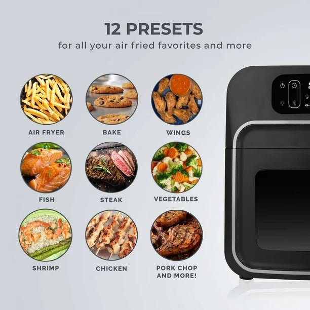 Kalorik Designer Series 8 Quart Air Fryer with Window, in Black Silver (FT52790BKS43), 8 Quart Air Fryer with Window - Just Closeouts Canada Inc.00848052005273