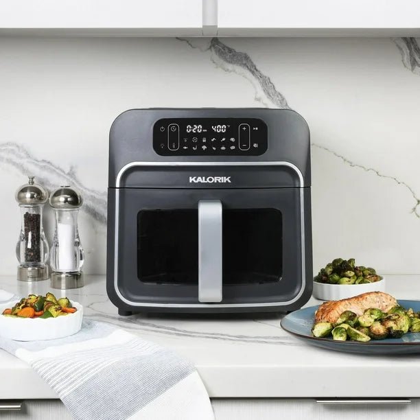 Kalorik Designer Series 8 Quart Air Fryer with Window, in Black Silver (FT52790BKS43), 8 Quart Air Fryer with Window - Just Closeouts Canada Inc.00848052005273