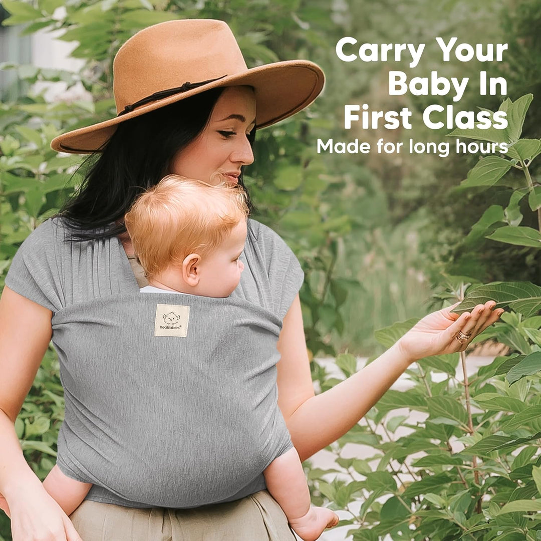 KeaBabies Baby Wrap Carrier - All in 1 Original Baby Carrier Newborn To Toddler Sling, Easy to Wear, Hands Free Bonding, Lightweight, Breathable Infant Wraps (Classic Gray) - Just Closeouts Canada Inc.