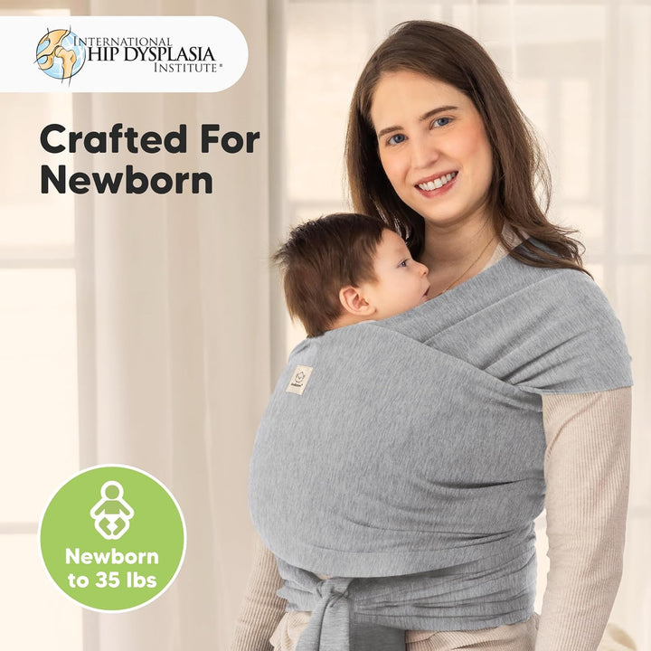 KeaBabies Baby Wrap Carrier - All in 1 Original Baby Carrier Newborn To Toddler Sling, Easy to Wear, Hands Free Bonding, Lightweight, Breathable Infant Wraps (Classic Gray) - Just Closeouts Canada Inc.