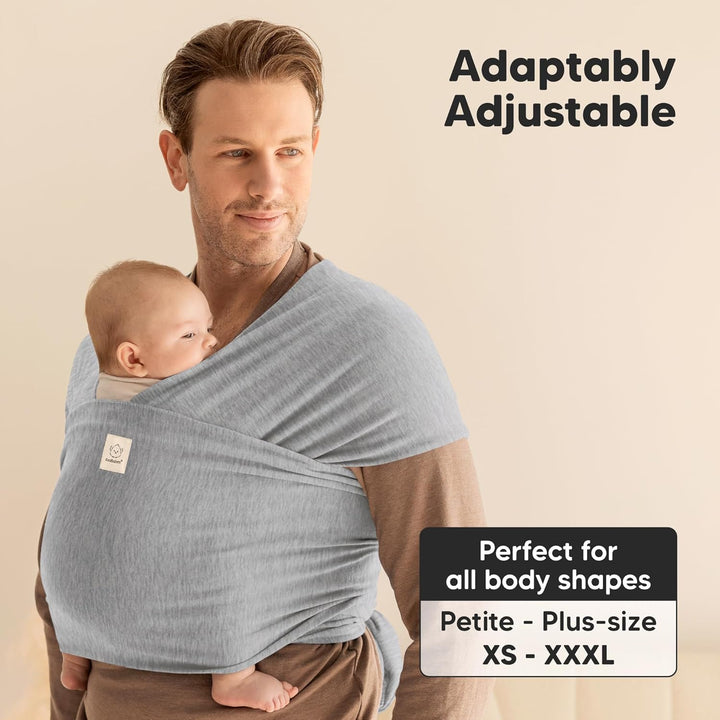 KeaBabies Baby Wrap Carrier - All in 1 Original Baby Carrier Newborn To Toddler Sling, Easy to Wear, Hands Free Bonding, Lightweight, Breathable Infant Wraps (Classic Gray) - Just Closeouts Canada Inc.