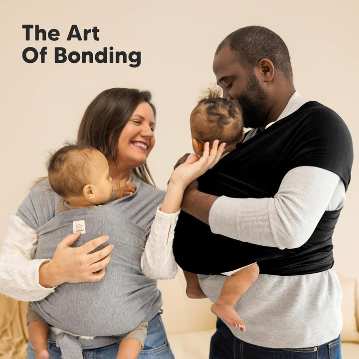 KeaBabies Baby Wrap Carrier - All in 1 Original Baby Carrier Newborn To Toddler Sling, Easy to Wear, Hands Free Bonding, Lightweight, Breathable Infant Wraps (Classic Gray) - Just Closeouts Canada Inc.