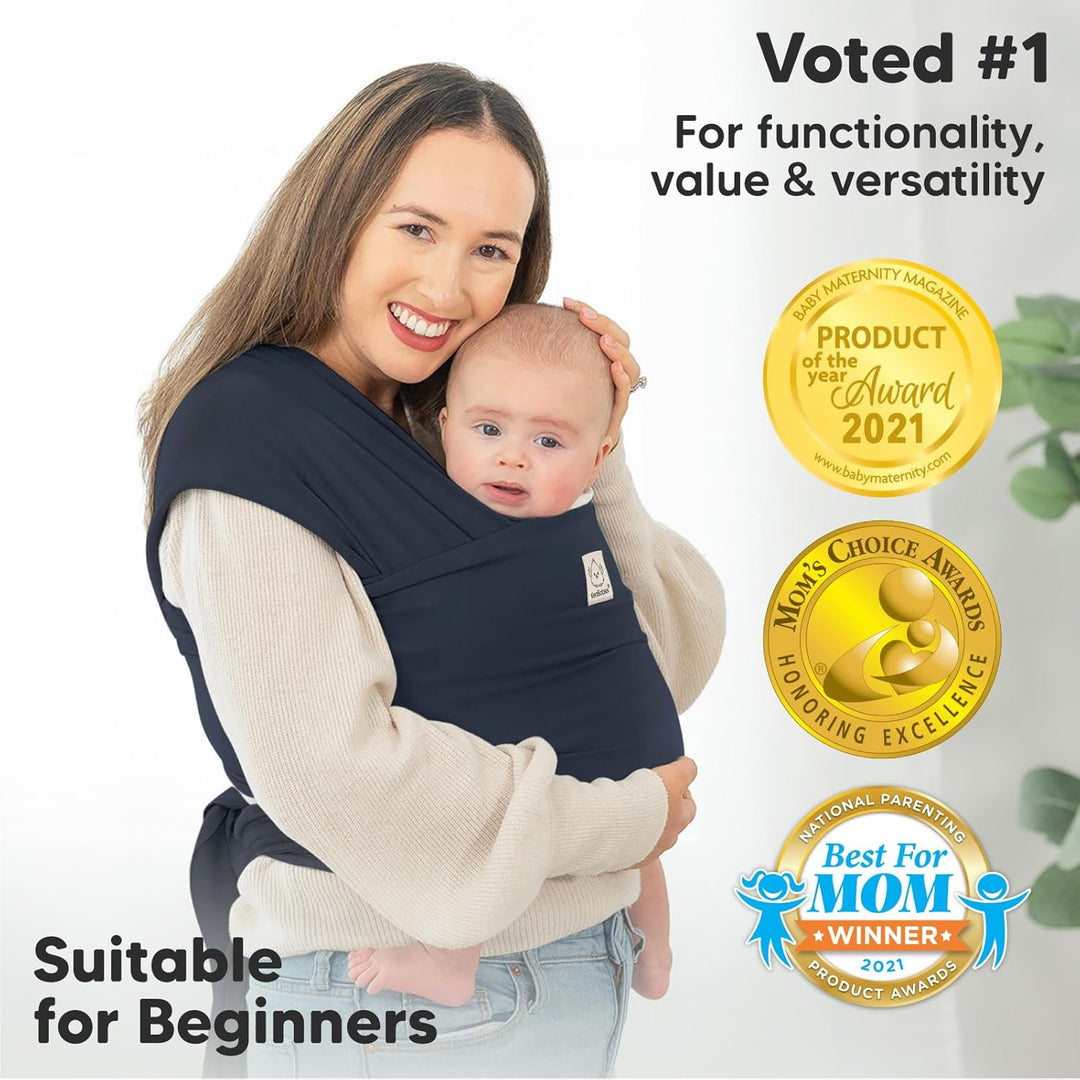 KeaBabies Baby Wrap Carrier - All in 1 Original Baby Carrier Newborn To Toddler Sling, Easy to Wear, Hands Free Bonding, Lightweight, Breathable Infant Wraps (Midnight) - Just Closeouts Canada Inc.