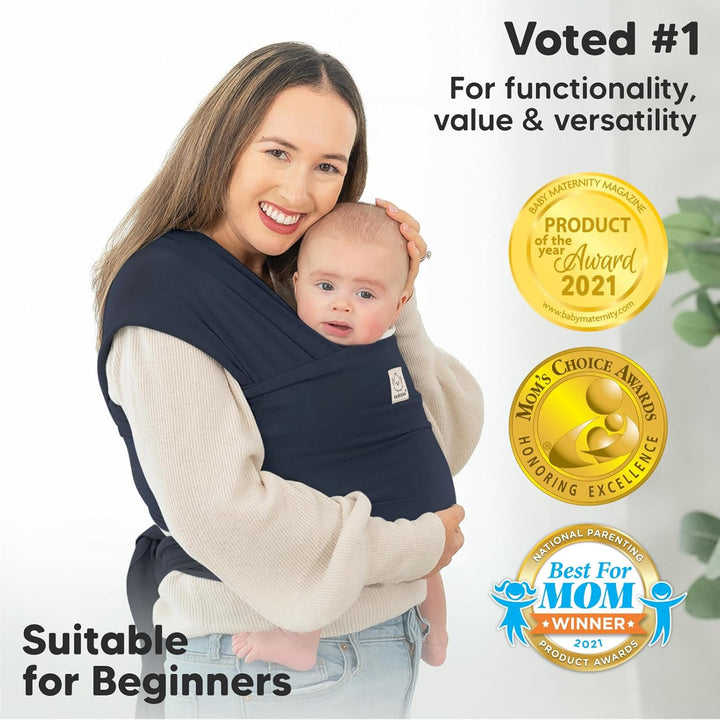KeaBabies Baby Wrap Carrier - All in 1 Original Baby Carrier Newborn To Toddler Sling, Easy to Wear, Hands Free Bonding, Lightweight, Breathable Infant Wraps (Midnight) - Just Closeouts Canada Inc.