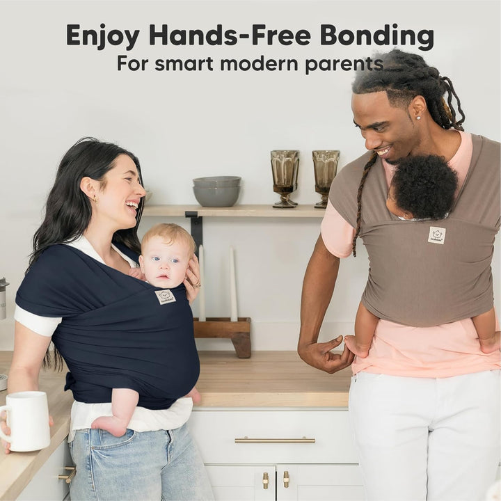 KeaBabies Baby Wrap Carrier - All in 1 Original Baby Carrier Newborn To Toddler Sling, Easy to Wear, Hands Free Bonding, Lightweight, Breathable Infant Wraps (Midnight) - Just Closeouts Canada Inc.