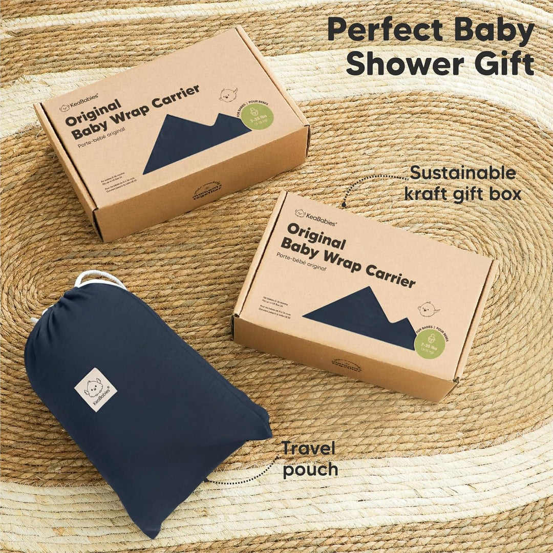 KeaBabies Baby Wrap Carrier - All in 1 Original Baby Carrier Newborn To Toddler Sling, Easy to Wear, Hands Free Bonding, Lightweight, Breathable Infant Wraps (Midnight) - Just Closeouts Canada Inc.