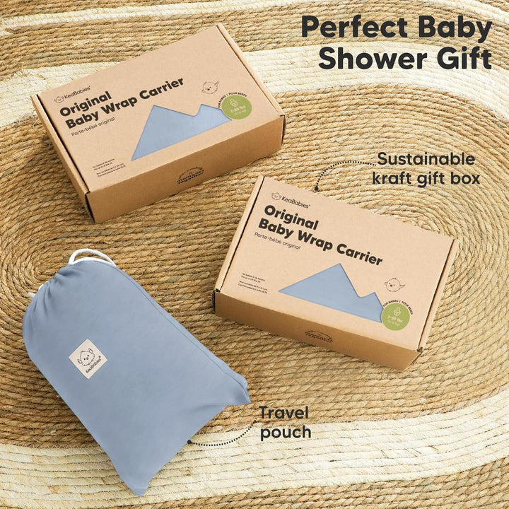 KeaBabies Baby Wrap Carrier - All in 1 Original Baby Carrier Newborn To Toddler Sling, Easy to Wear, Hands Free Bonding, Lightweight, Breathable Infant Wraps (Powder Blue) - Just Closeouts Canada Inc.
