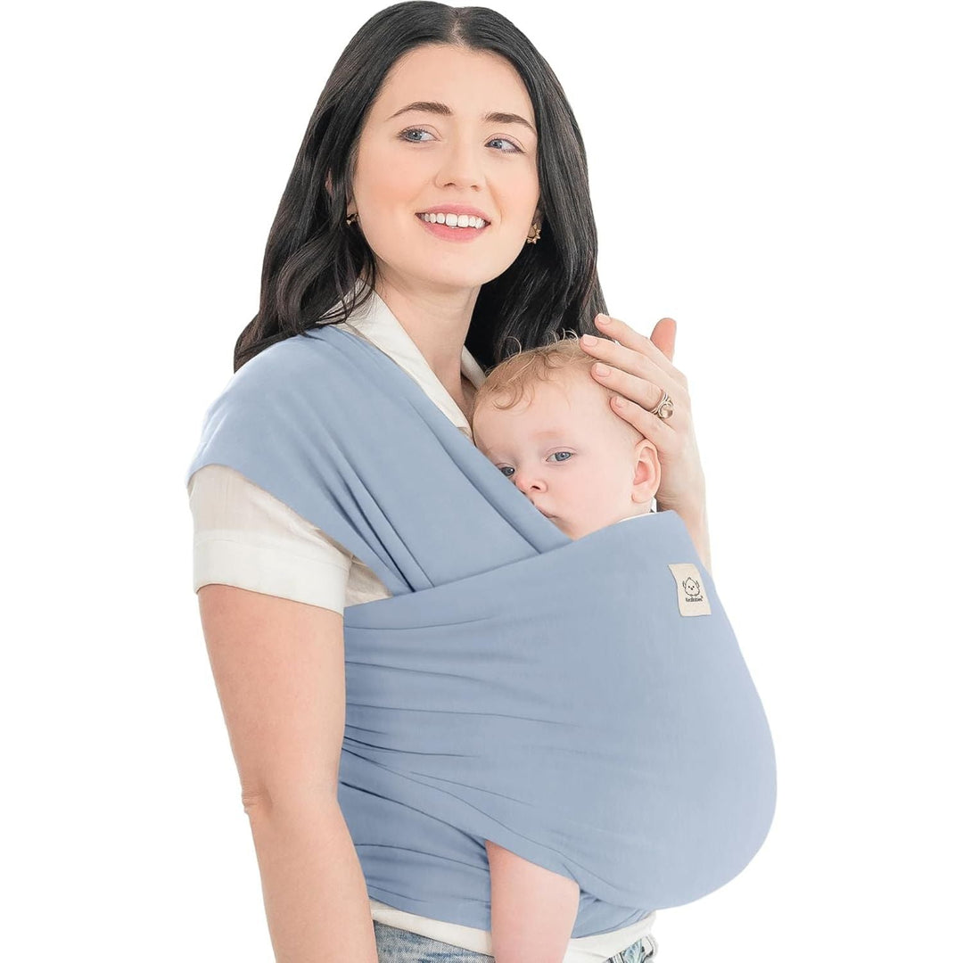 KeaBabies Baby Wrap Carrier - All in 1 Original Baby Carrier Newborn To Toddler Sling, Easy to Wear, Hands Free Bonding, Lightweight, Breathable Infant Wraps (Powder Blue) - Just Closeouts Canada Inc.
