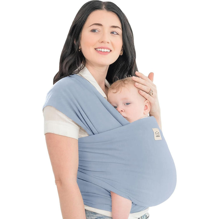 KeaBabies Baby Wrap Carrier - All in 1 Original Baby Carrier Newborn To Toddler Sling, Easy to Wear, Hands Free Bonding, Lightweight, Breathable Infant Wraps (Powder Blue) - Just Closeouts Canada Inc.