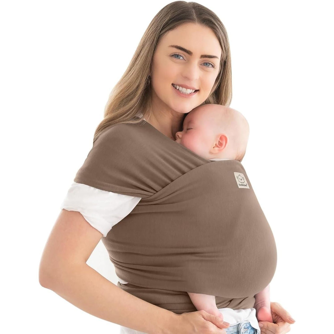 KeaBabies Baby Wrap Carrier - All in 1 Original Baby Carrier Newborn To Toddler Sling, Easy to Wear, Hands Free Bonding, Lightweight, Breathable Infant Wraps (Saddle Brown) - Just Closeouts Canada Inc.