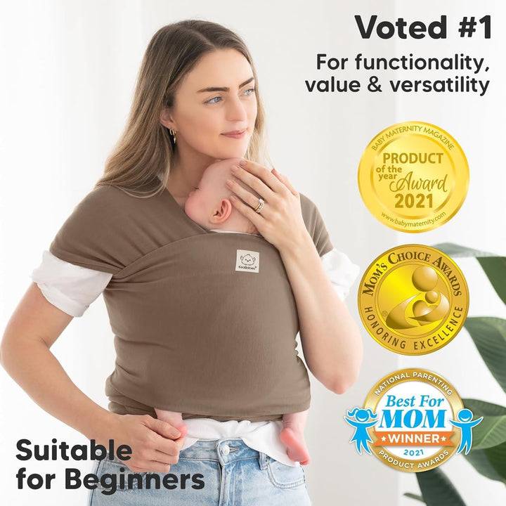 KeaBabies Baby Wrap Carrier - All in 1 Original Baby Carrier Newborn To Toddler Sling, Easy to Wear, Hands Free Bonding, Lightweight, Breathable Infant Wraps (Saddle Brown) - Just Closeouts Canada Inc.