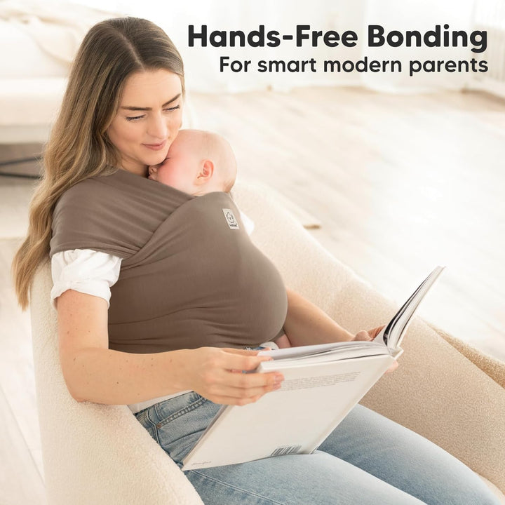 KeaBabies Baby Wrap Carrier - All in 1 Original Baby Carrier Newborn To Toddler Sling, Easy to Wear, Hands Free Bonding, Lightweight, Breathable Infant Wraps (Saddle Brown) - Just Closeouts Canada Inc.