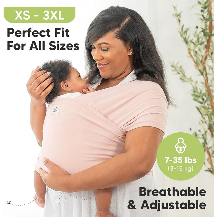 KeaBabies Baby Wrap Carrier - All in 1 Original Baby Carrier Newborn To Toddler Sling, Easy to Wear, Hands Free Bonding, Lightweight, Breathable Infant Wraps (Stone Gray) - Just Closeouts Canada Inc.