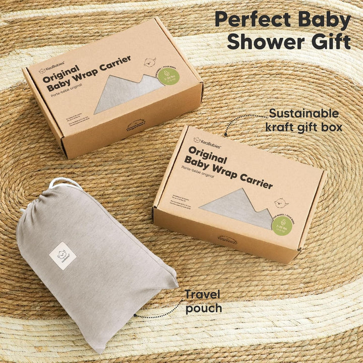 KeaBabies Baby Wrap Carrier - All in 1 Original Baby Carrier Newborn To Toddler Sling, Easy to Wear, Hands Free Bonding, Lightweight, Breathable Infant Wraps (Stone Gray) - Just Closeouts Canada Inc.