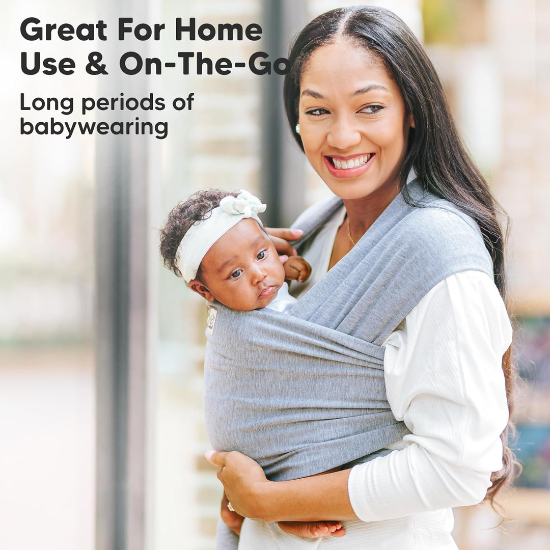KeaBabies Baby Wrap Carrier - All in 1 Original Baby Carrier Newborn To Toddler Sling, Easy to Wear, Hands Free Bonding, Lightweight, Breathable Infant Wraps (Stone Gray) - Just Closeouts Canada Inc.