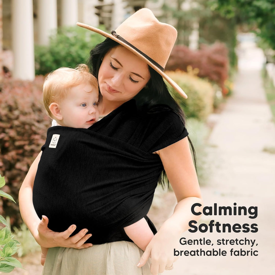 KeaBabies Baby Wrap Carrier - All in 1 Original Baby Carrier Newborn To Toddler Sling, Easy to Wear, Hands Free Bonding, Lightweight, Breathable Infant Wraps (Trendy Black) - Just Closeouts Canada Inc.