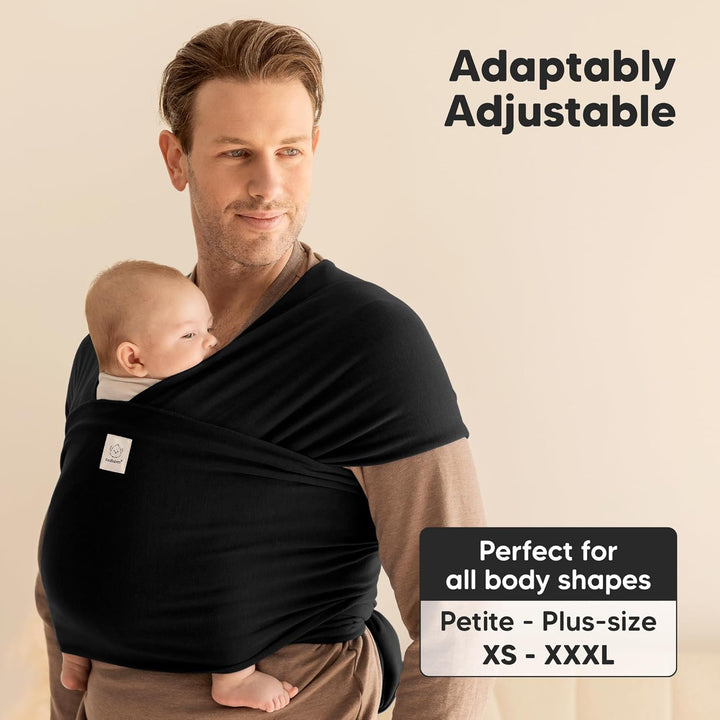 KeaBabies Baby Wrap Carrier - All in 1 Original Baby Carrier Newborn To Toddler Sling, Easy to Wear, Hands Free Bonding, Lightweight, Breathable Infant Wraps (Trendy Black) - Just Closeouts Canada Inc.