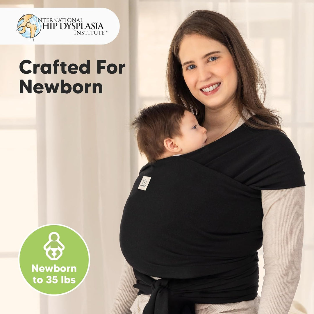 KeaBabies Baby Wrap Carrier - All in 1 Original Baby Carrier Newborn To Toddler Sling, Easy to Wear, Hands Free Bonding, Lightweight, Breathable Infant Wraps (Trendy Black) - Just Closeouts Canada Inc.