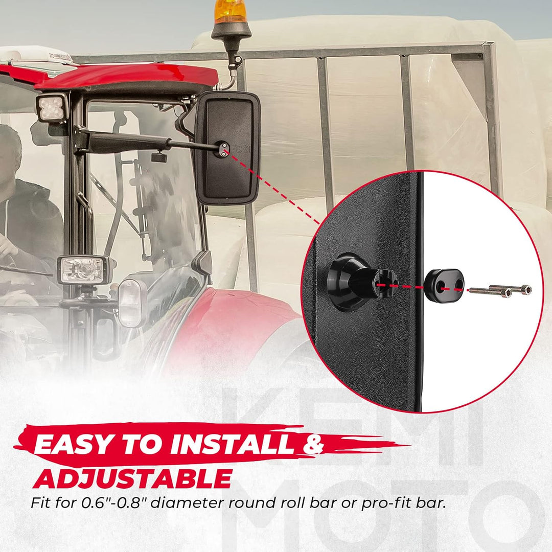 KEMIMOTO Tractor Mirror Replacement 7.9" x 13" Compatible With Front Loader Excavator Farm Tractor 1025 6105E 4430 Compact Tractor Mirror Farm Equipment - Just Closeouts Canada Inc.