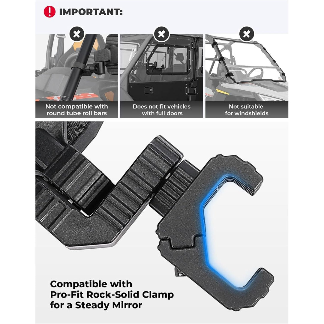 KEMIMOTO UTV Side Mirrors, UTV Rearview Mirrors Compatible with Pro - Fit Polaris Ranger General Can - Am Defender Maverick Trail, 3 - axis Rotation Breakaway Rear View Mirror - Just Closeouts Canada Inc.