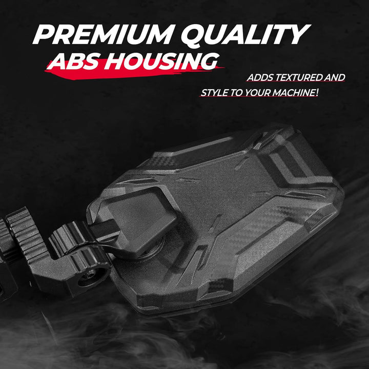 KEMIMOTO UTV Side Mirrors, UTV Rearview Mirrors Compatible with Pro - Fit Polaris Ranger General Can - Am Defender Maverick Trail, 3 - axis Rotation Breakaway Rear View Mirror - Just Closeouts Canada Inc.