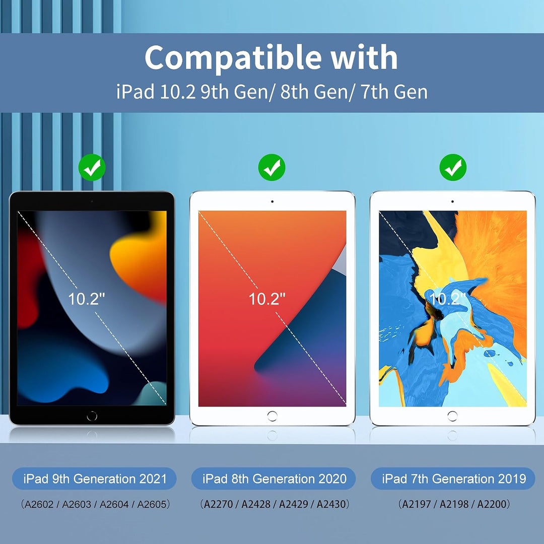 KenKe for iPad 9th Generation 2021 / 8th Gen 2020 / 7th Gen 2019 Case with Pencil Holder, 2 in 1 Sliding Drawer Type Detachable Cover with Clear Transparent Back Shell for iPad 10.2 inch - Just Closeouts Canada Inc.