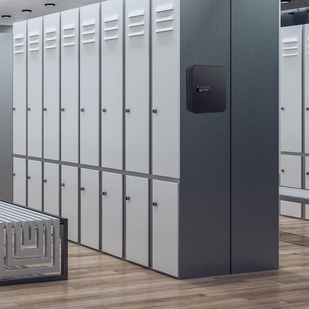 Key Cabinet Wall Mount Key Lock Box with Combination Lock Metal Key Box with Code for 48 Keys Black - Just Closeouts Canada Inc.