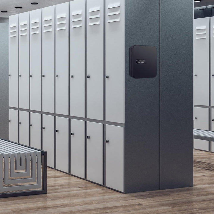 Key Cabinet Wall Mount Key Lock Box with Combination Lock Metal Key Box with Code for 48 Keys Black - Just Closeouts Canada Inc.