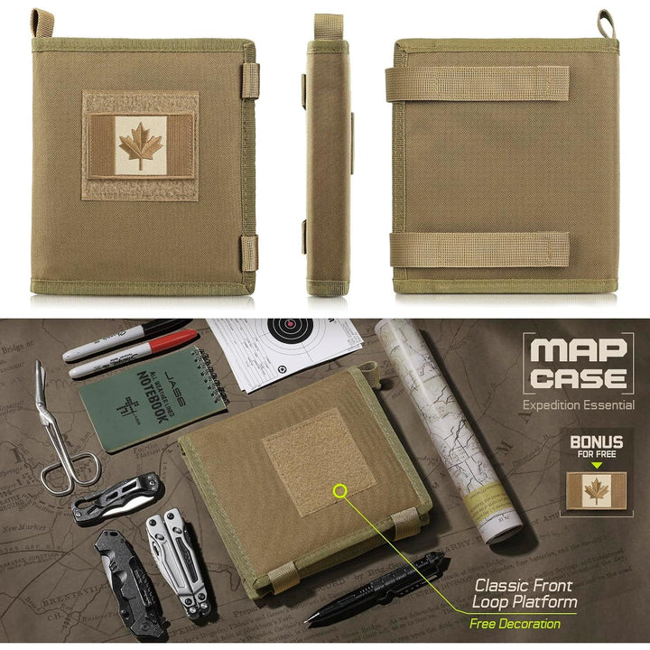 Khaki Foldable Map Case with 13 × 10-Inch Viewing Area - Just Closeouts Canada Inc.