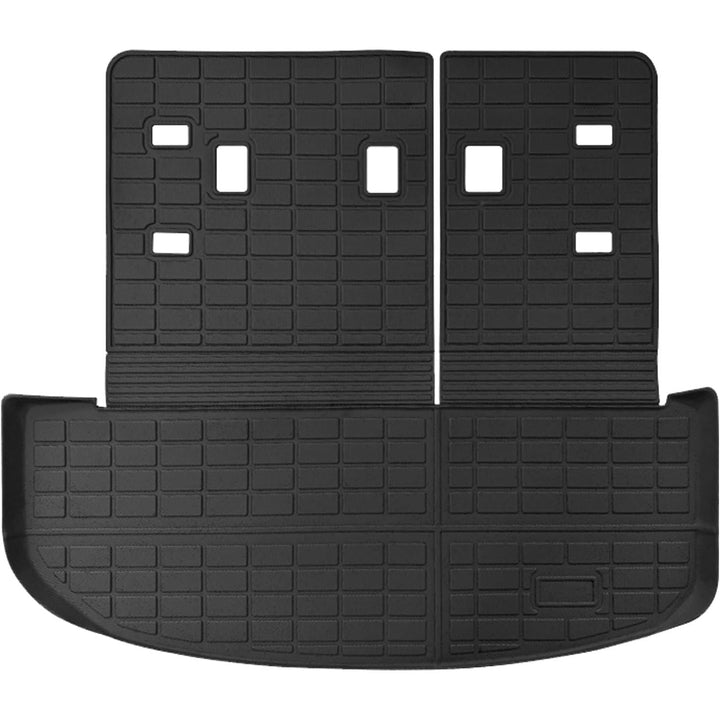 KIA Telluride 2020-2023 2024 2025 Floor Mats & Cargo Liner with Backrest Mat Full Set All Weather Protection TPE for KIA Telluride Accessories Quality Waterproof Heavy Duty car mat - Just Closeouts Canada Inc.