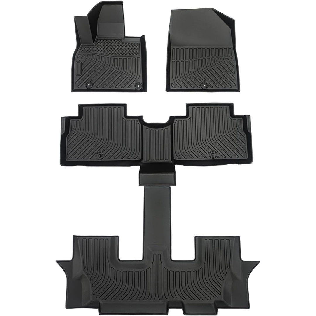 KIA Telluride 2020-2023 2024 2025 Floor Mats & Cargo Liner with Backrest Mat Full Set All Weather Protection TPE for KIA Telluride Accessories Quality Waterproof Heavy Duty car mat - Just Closeouts Canada Inc.