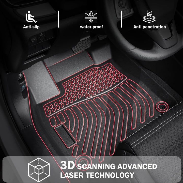 KIA Telluride 2020-2023 2024 2025 Floor Mats & Cargo Liner with Backrest Mat Full Set All Weather Protection TPE for KIA Telluride Accessories Quality Waterproof Heavy Duty car mat - Just Closeouts Canada Inc.