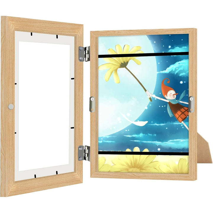 Kid Art Frame, 8.5x11 Front Opening Kids Artwork Frames Changeable, Chind Artwork Display Storage Frame for 3D Picture Crafts, Children Drawing Hanging Art, Holds 50 - 100 Pcs (1pk, Walnut) - Just Closeouts Canada Inc.