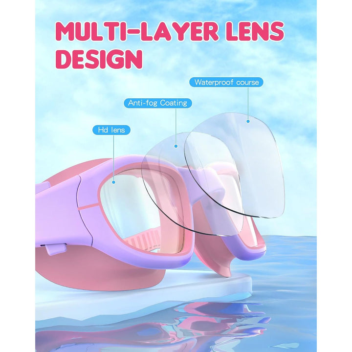 Kids' Anti-Fog Swim Goggles, Light Purple and Pink - Just Closeouts Canada Inc.