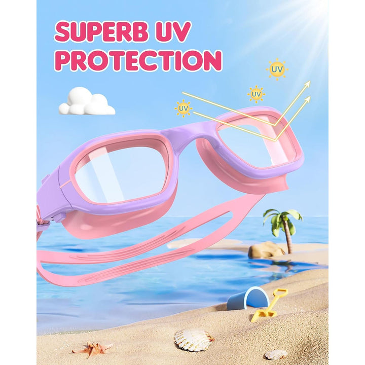 Kids' Anti-Fog Swim Goggles, Light Purple and Pink - Just Closeouts Canada Inc.