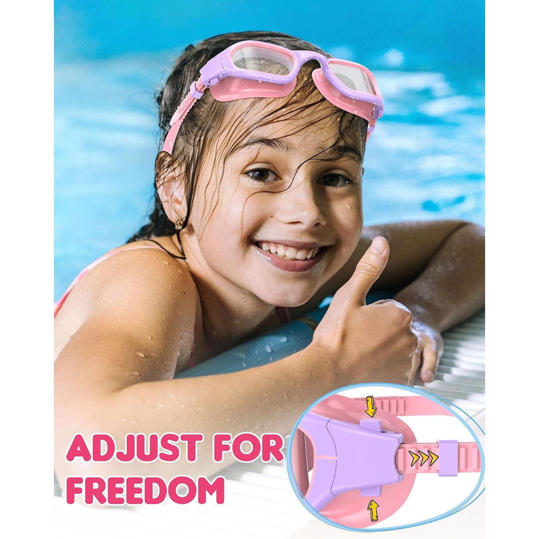 Kids' Anti-Fog Swim Goggles, Light Purple and Pink - Just Closeouts Canada Inc.