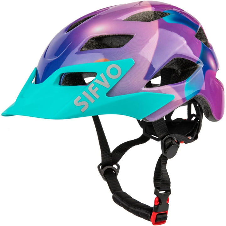 Kids Bike Helmet for Boys and Girls 5 - 14, With Removable Visor, Multi - Sport Safe and Comfortable (50 - 57cm), A Purple - Just Closeouts Canada Inc.