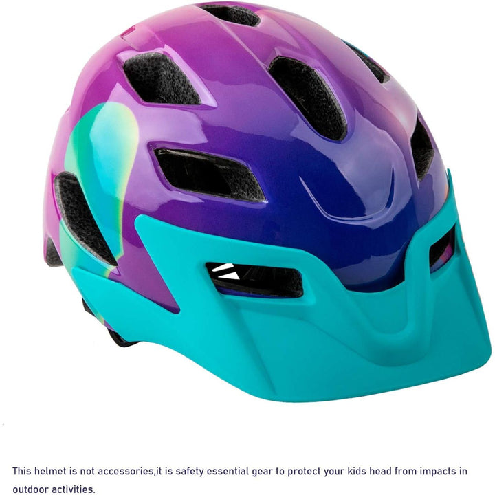Kids Bike Helmet for Boys and Girls 5 - 14, With Removable Visor, Multi - Sport Safe and Comfortable (50 - 57cm), A Purple - Just Closeouts Canada Inc.