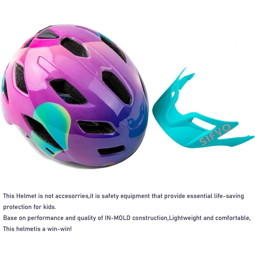 Kids Bike Helmet for Boys and Girls 5 - 14, With Removable Visor, Multi - Sport Safe and Comfortable (50 - 57cm), A Purple - Just Closeouts Canada Inc.