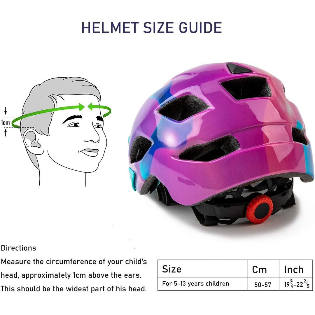 Kids Bike Helmet for Boys and Girls 5 - 14, With Removable Visor, Multi - Sport Safe and Comfortable (50 - 57cm), A Purple - Just Closeouts Canada Inc.