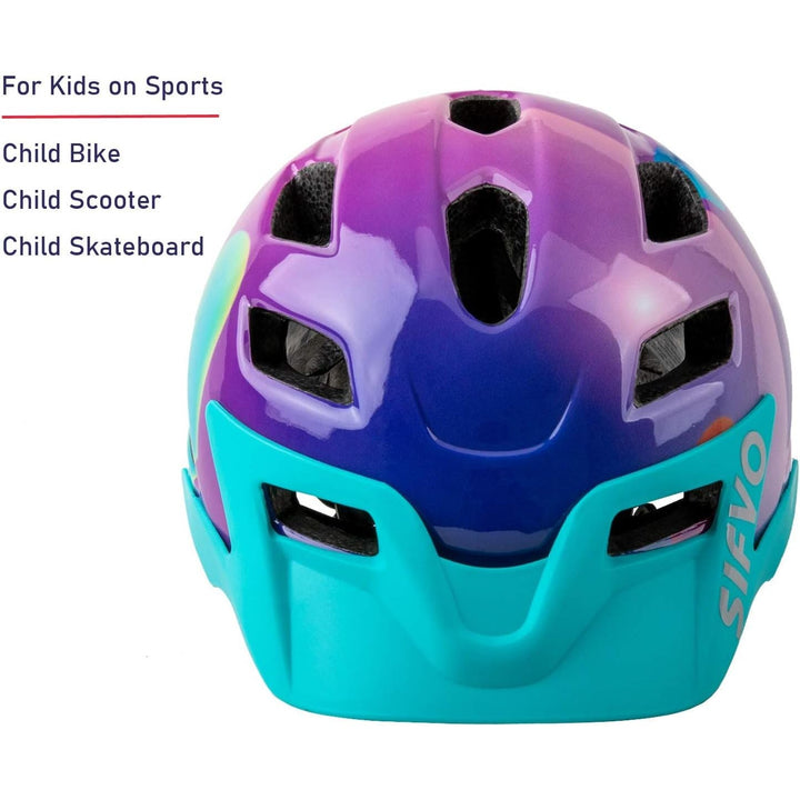 Kids Bike Helmet for Boys and Girls 5 - 14, With Removable Visor, Multi - Sport Safe and Comfortable (50 - 57cm), A Purple - Just Closeouts Canada Inc.