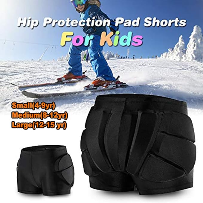 Kids Butt Pad Shorts for Skating Snowboarding Ski Hockey, Hip Tailbone Protective Padded Shorts for Youth Child, Medium - Just Closeouts Canada Inc.