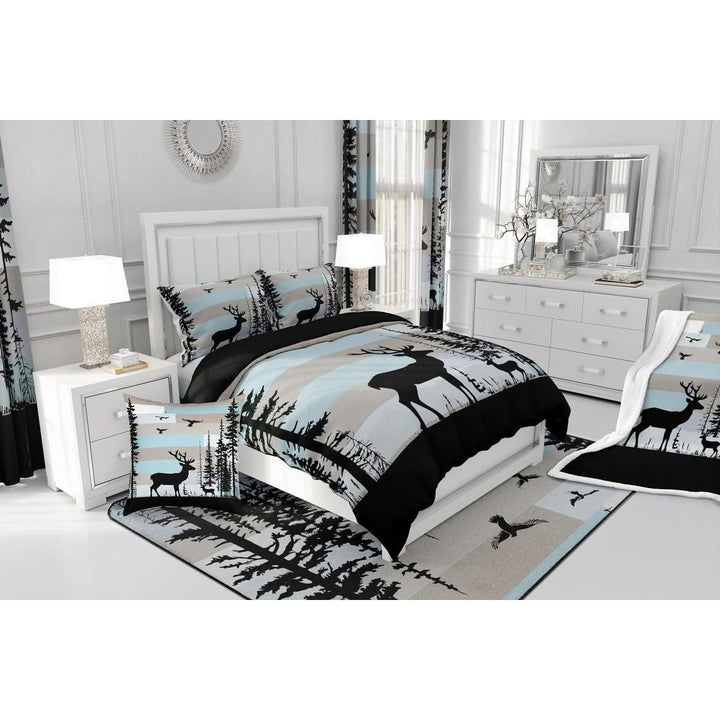 Kids Deer Comforter Set with Sheets,Forest Hunting Deer 7 Piece Bedding Set Full Size,Boys Girls Bedroom Room Decor,Wild Animal Theme Deer Bed in a Bag,Western Farmhouse Bed Set - Just Closeouts Canada Inc.X004Y6KJL7