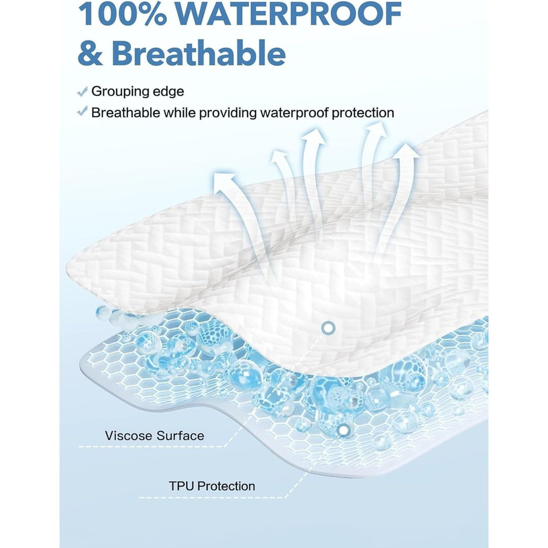 King Premium Viscose from Bamboo Mattress Protector, Waterproof Mattress Pad Ultra Soft Breathable, Noiseless Mattress Cover Fitted 8" - 21" Deep Pocket - Just Closeouts Canada Inc.