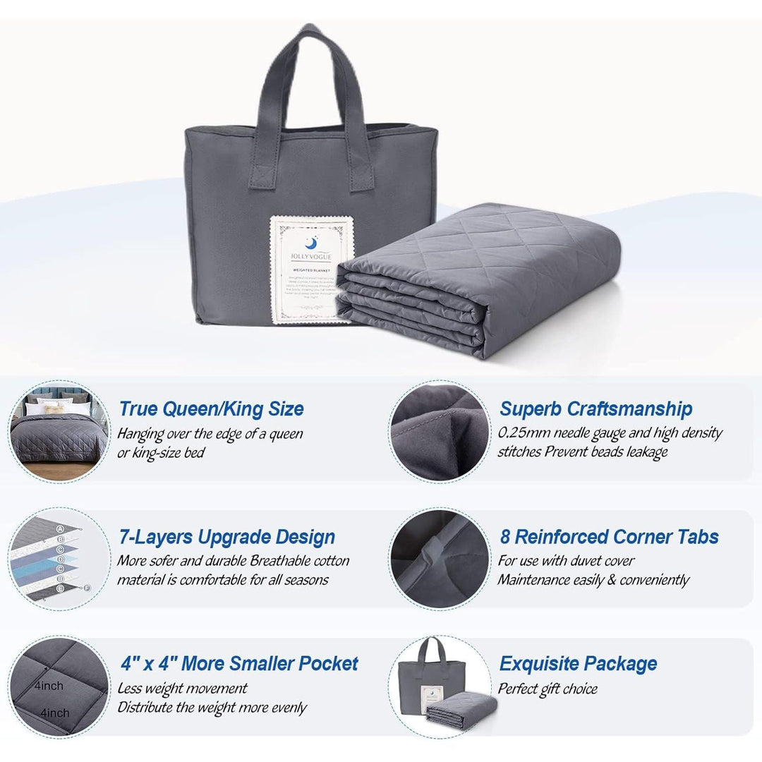 King Size Weighted Blanket(30lbs,88x104Inches), Couples Or Adult Weighted Cooling Blankets with Premium Glass Beads - Dark Grey - Just Closeouts Canada Inc.