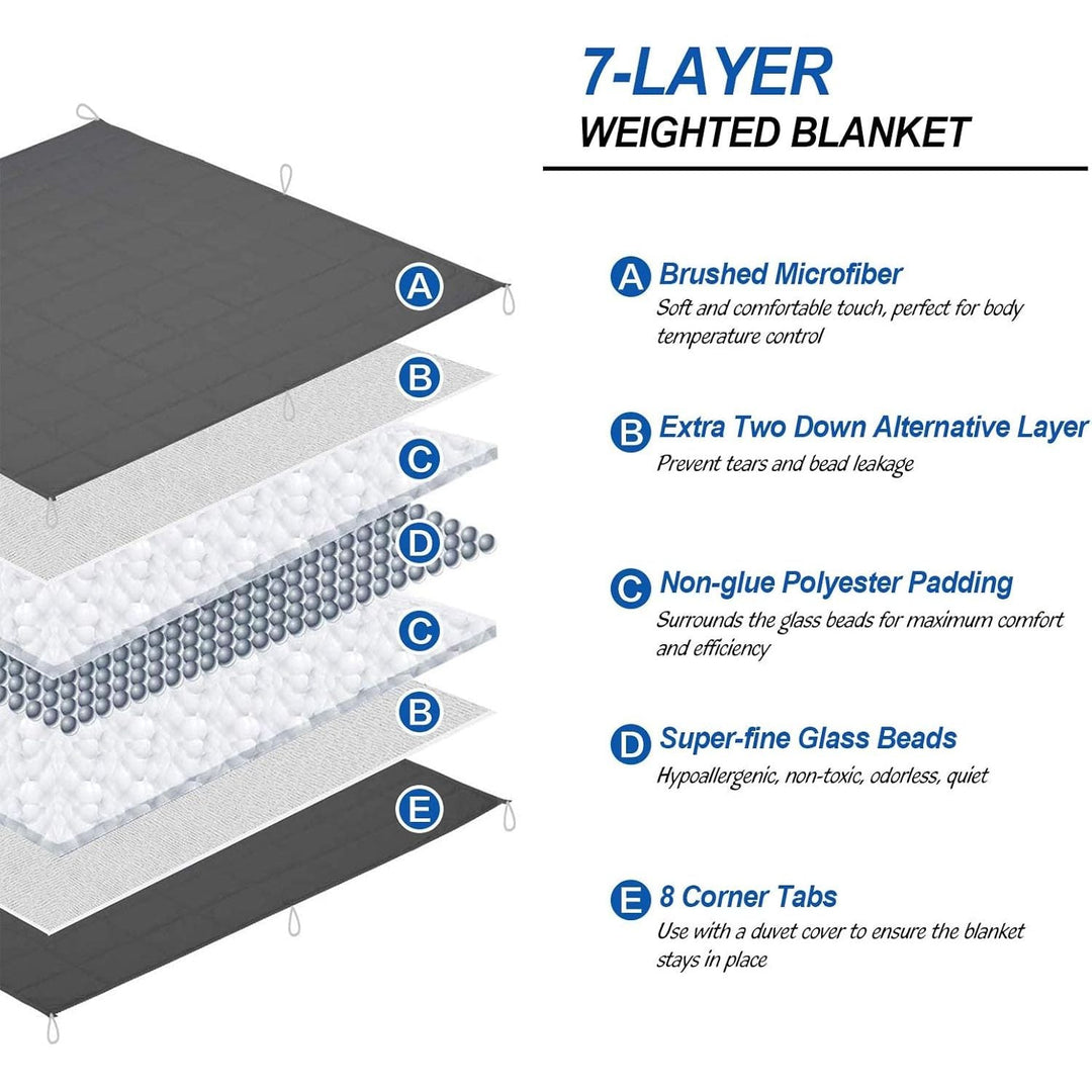 King Size Weighted Blanket(30lbs,88x104Inches), Couples Or Adult Weighted Cooling Blankets with Premium Glass Beads - Dark Grey - Just Closeouts Canada Inc.