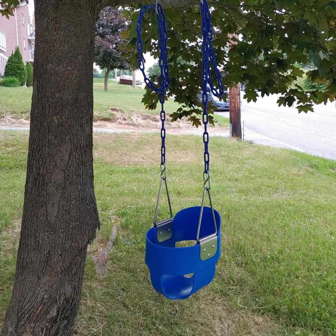 KINSPORY Toddler Swing & Child Swing Seat, Heavy - Duty High Back Fully Assembled Baby Swing, Iron Chain Eva Swing for Indoor/Outdoor, Hanging Tree Straps for Quick Installation (Blue) - Just Closeouts Canada Inc.