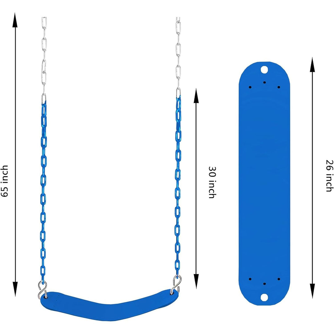 KINSPORY Toddler Swing & Child Swing Seat, Heavy - Duty High Back Fully Assembled Baby Swing, Iron Chain Eva Swing for Indoor/Outdoor, Hanging Tree Straps for Quick Installation (Blue) - Just Closeouts Canada Inc.