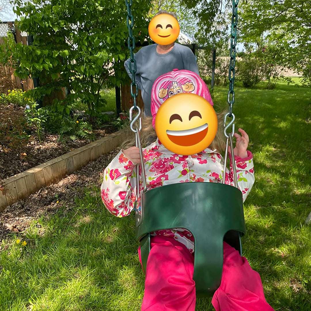 KINSPORY Toddler Swing & Child Swing Seat, Heavy - Duty High Back Fully Assembled Baby Swing, Iron Chain Eva Swing for Indoor/Outdoor, Hanging Tree Straps for Quick Installation (Green) - Just Closeouts Canada Inc.