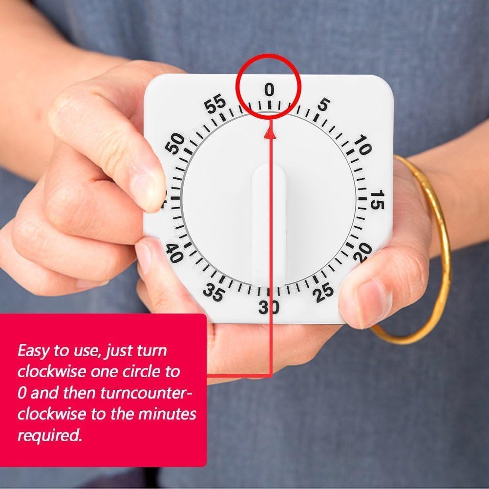Kitchen Timer Manual, Mechanical Wind up Timer Count Down Clock Cooking for Kitchen with with Loud Alarm for Cooking, Baking, Homework, Exercise - Just Closeouts Canada Inc.X00427XR8Z